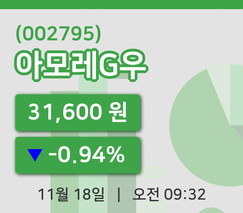 [아모레G우주가] 18일 이시각 현재  31,600원