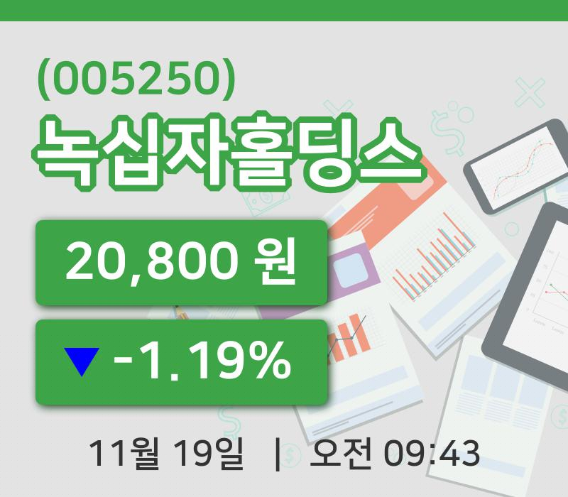 [녹십자홀딩스주가] 19일 이시각 현재  20,800원