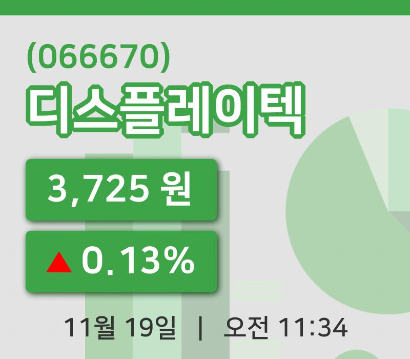 [디스플레이텍주가] 19일 11시 34분 현재 3,725원