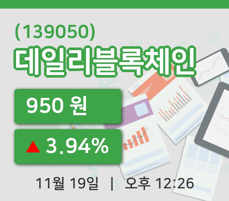 [데일리블록체인주가] 19일 이시각 현재  950원