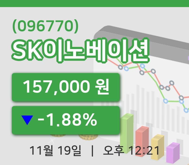 [SK이노베이션주가] 19일 이시각 현재  157,000원