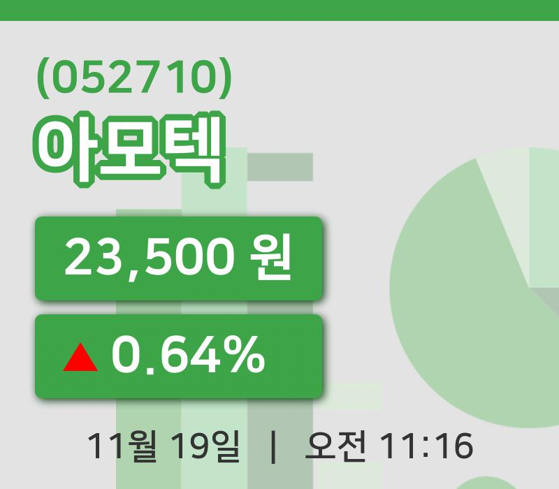 [아모텍주가] 19일 11시 16분 현재 23,500원