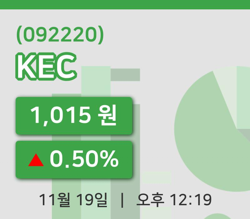 [KEC주가] 19일 이시각 현재  1,015원