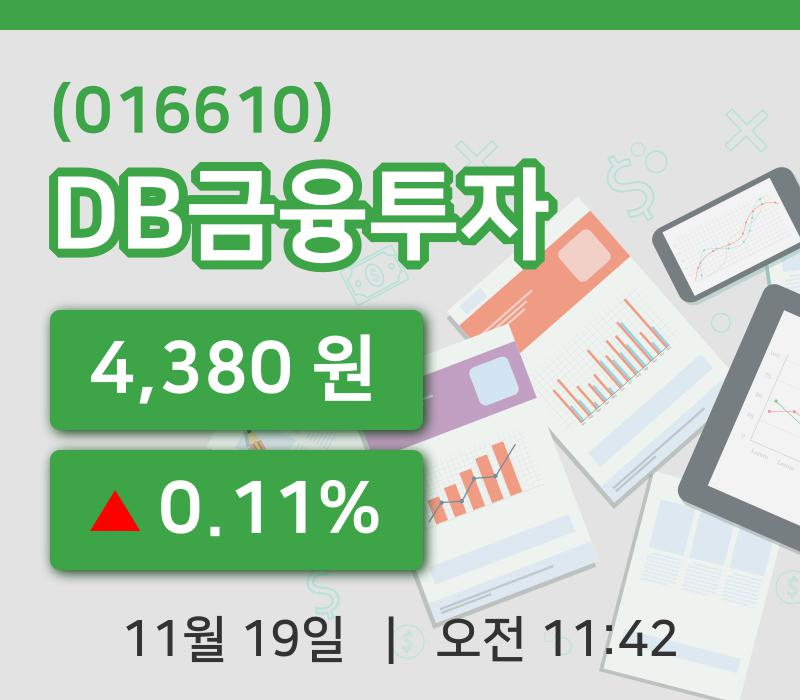 [DB금융투자주가] 19일 11시 42분 현재 4,380원