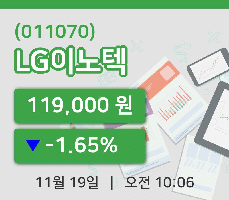 [LG이노텍주가] 19일 10시 06분 현재 119,000원