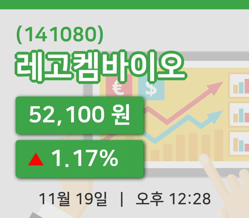 [레고켐바이오주가] 19일 이시각 현재  52,100원