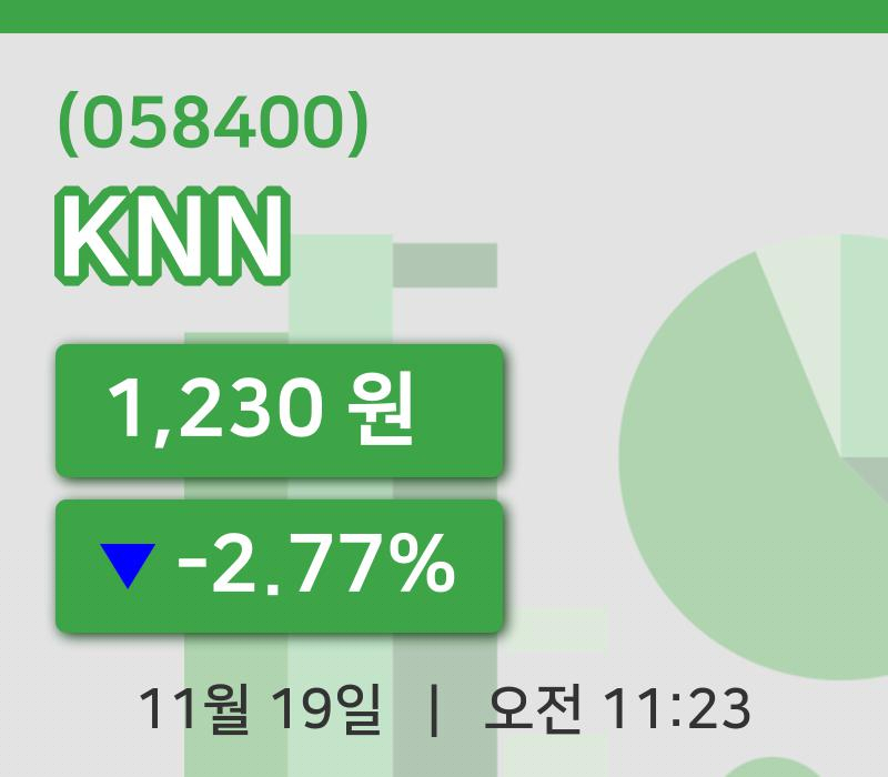 [KNN주가] 19일 이시각 현재  1,230원