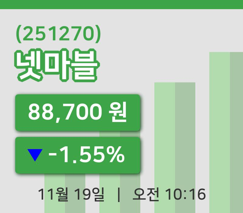 [넷마블주가] 10시 16분 현재 88,700원