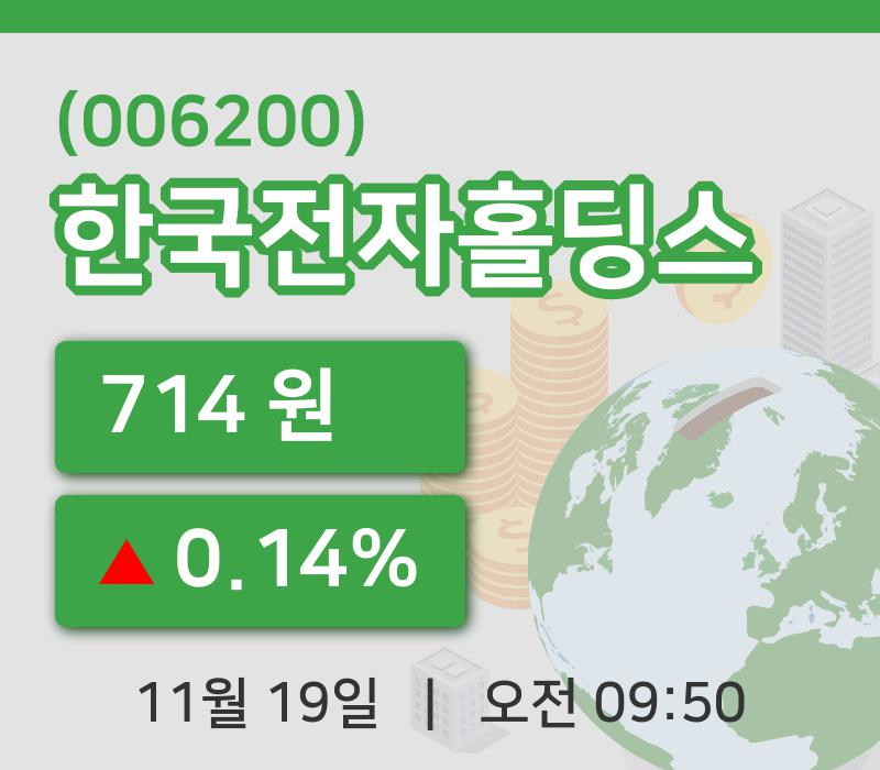 [한국전자홀딩스주가] 9시 50분 현재 714원