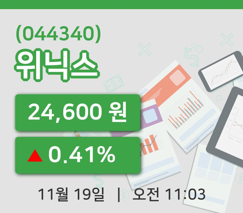 [위닉스주가] 19일 이시각 현재  24,600원
