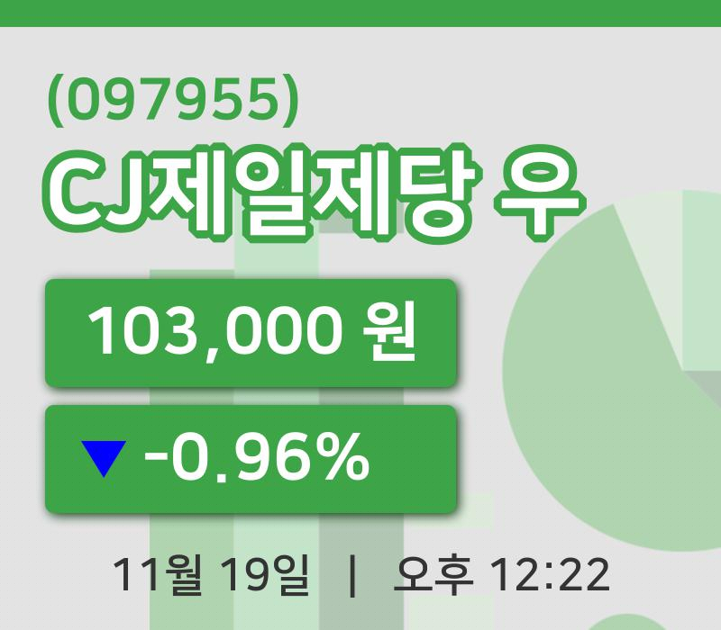 [CJ제일제당 우주가] 19일 이시각 현재  103,000원