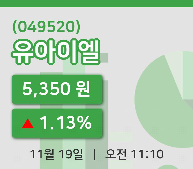 [유아이엘주가] 19일 이시각 현재  5,350원