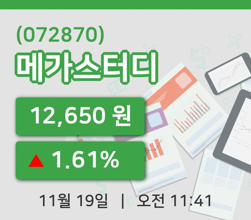 [메가스터디주가] 11시 41분 현재 12,650원