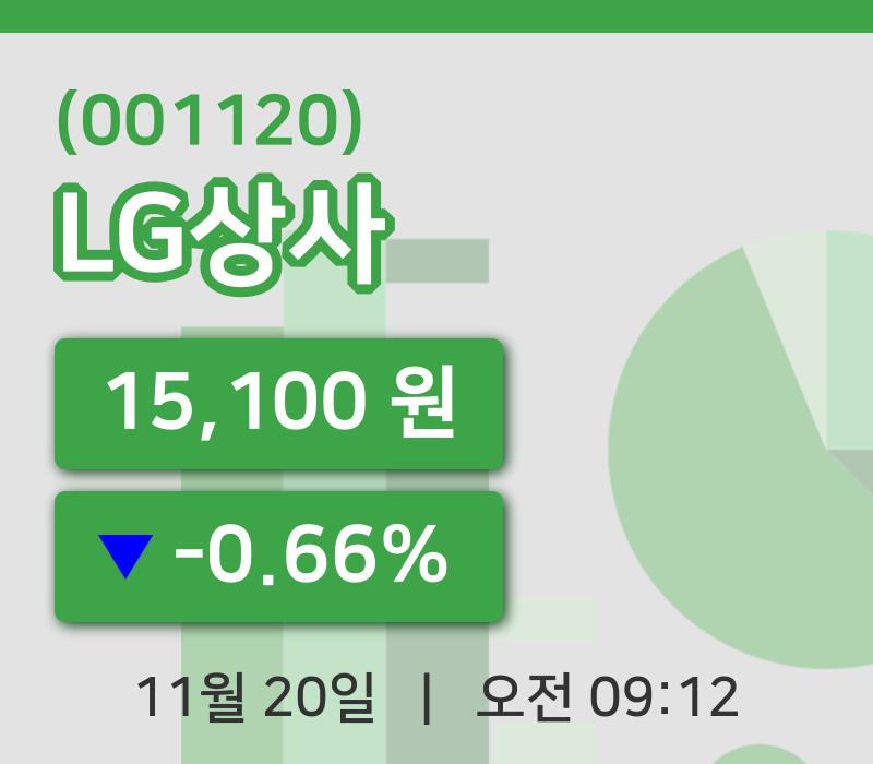 [LG상사주가] 20일 이시각 현재  15,100원