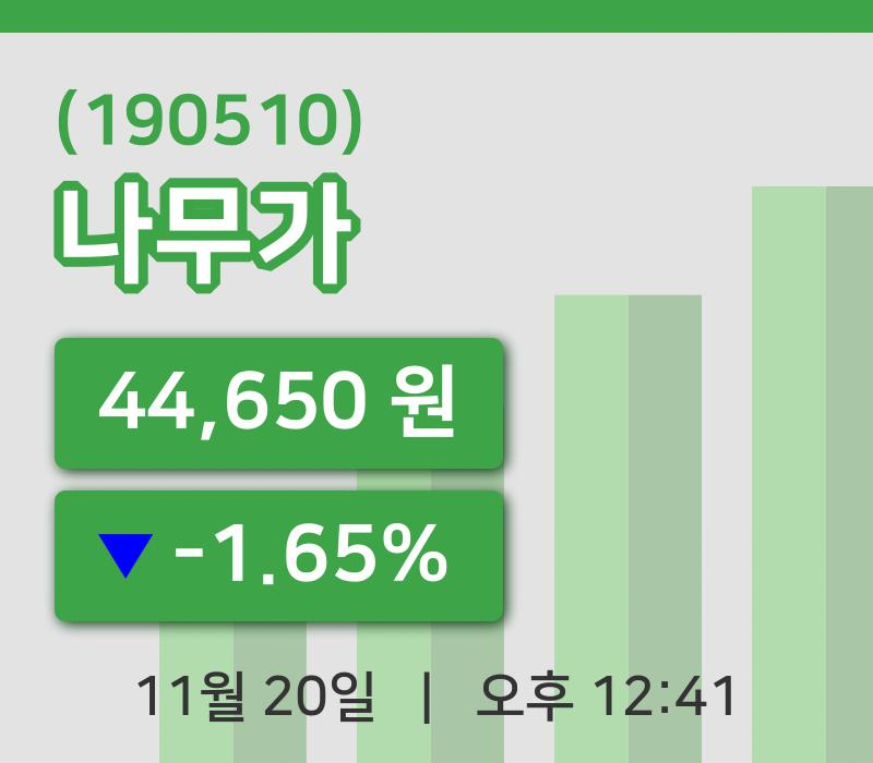 [나무가주가] 20일 이시각 현재  44,650원