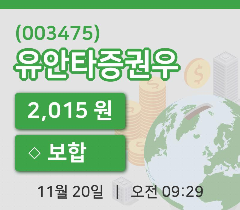 [유안타증권우주가] 20일 이시각 현재  2,015원