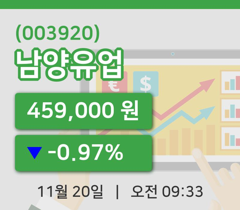 [남양유업주가] 20일 9시 33분 현재 459,000원