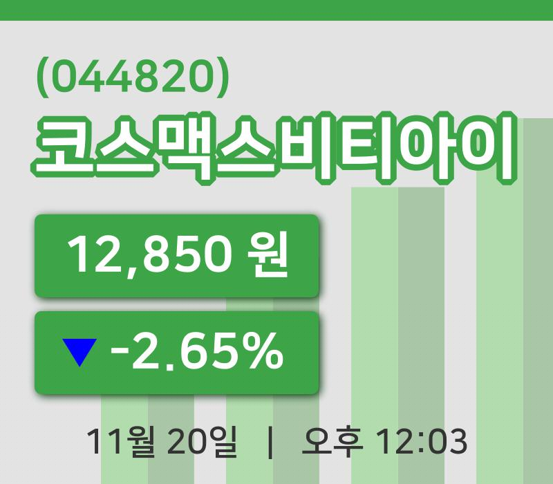 [코스맥스비티아이주가] 20일 이시각 현재  12,850원