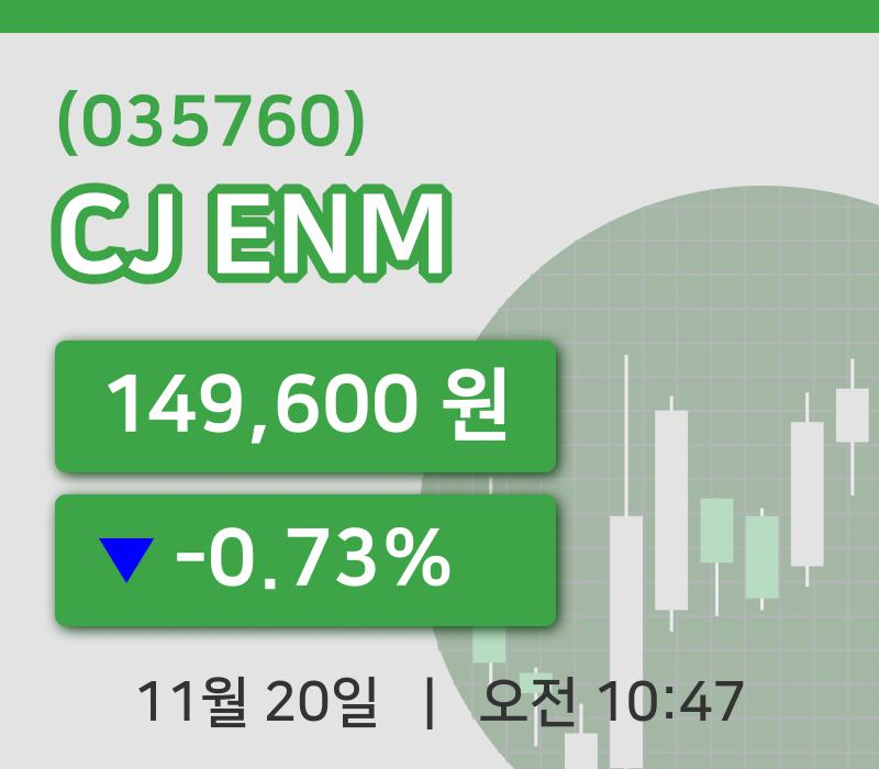 [CJ ENM주가] 10시 47분 현재 149,600원
