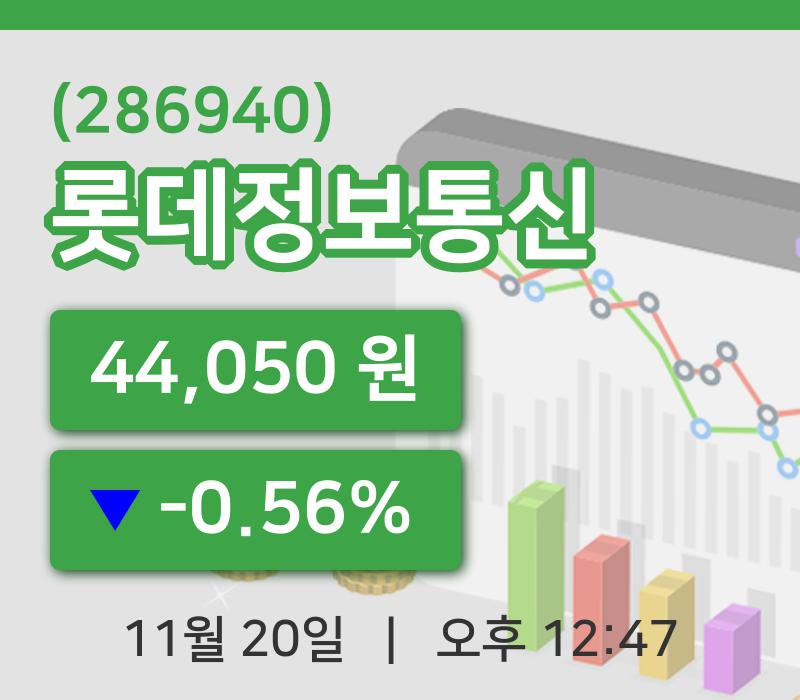 [롯데정보통신주가] 20일 이시각 현재  44,050원