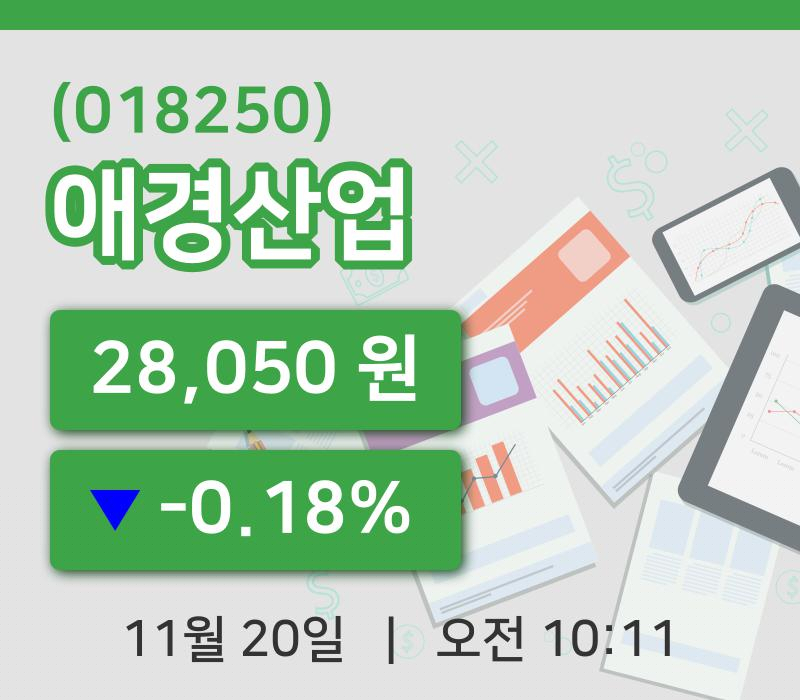 [애경산업주가] 20일 10시 11분 현재 28,050원