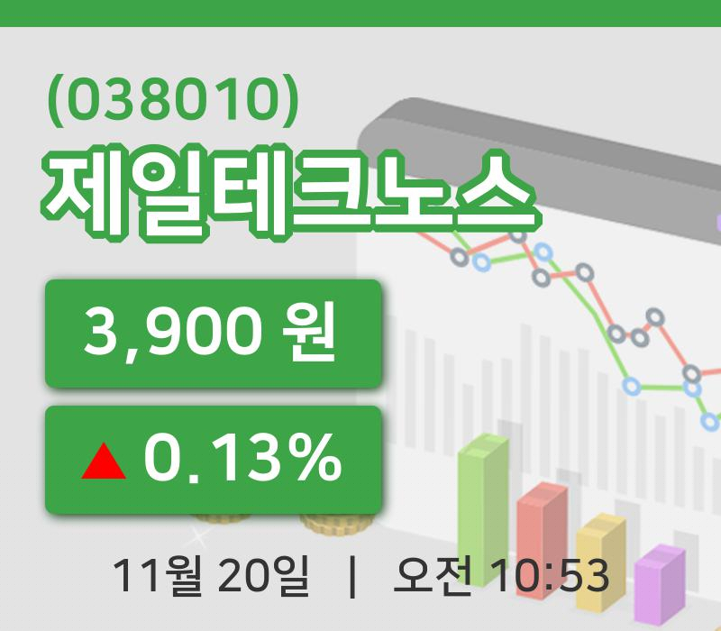 [제일테크노스주가] 10시 53분 현재 3,900원