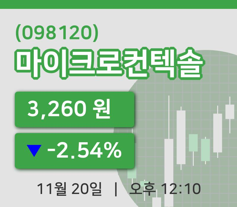 [마이크로컨텍솔주가] 20일 12시 10분 현재 3,260원