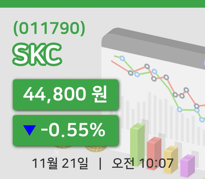 [SKC주가] 21일 이시각 현재  44,800원