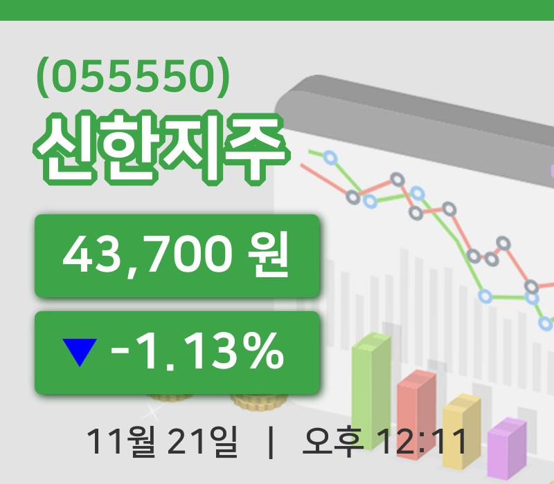 [신한지주주가] 21일 이시각 현재  43,700원