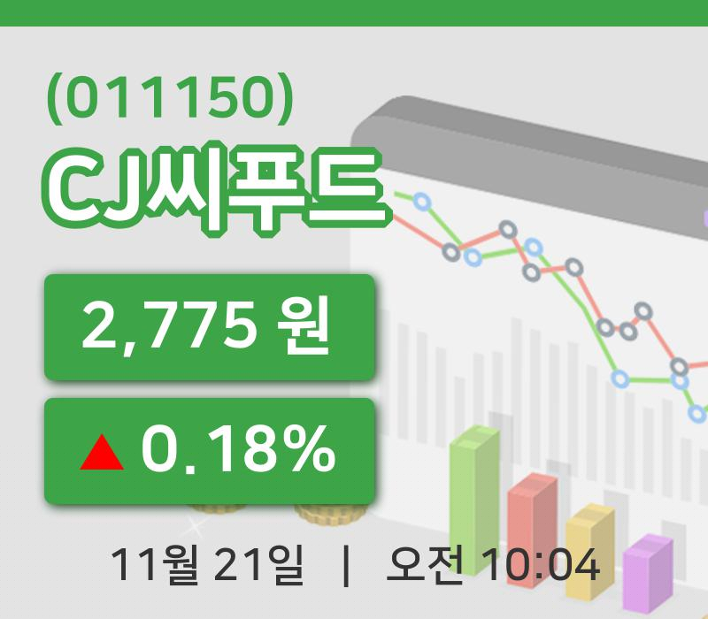 [CJ씨푸드주가] 10시 04분 현재 2,775원