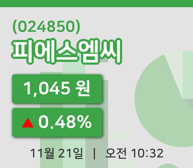 [피에스엠씨주가] 21일 10시 32분 현재 1,045원