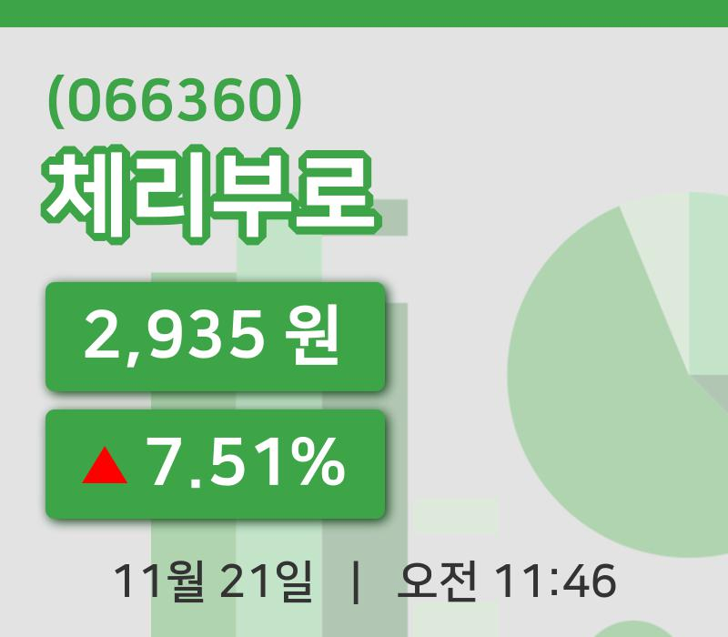 [체리부로주가] 21일 11시 46분 현재 2,935원