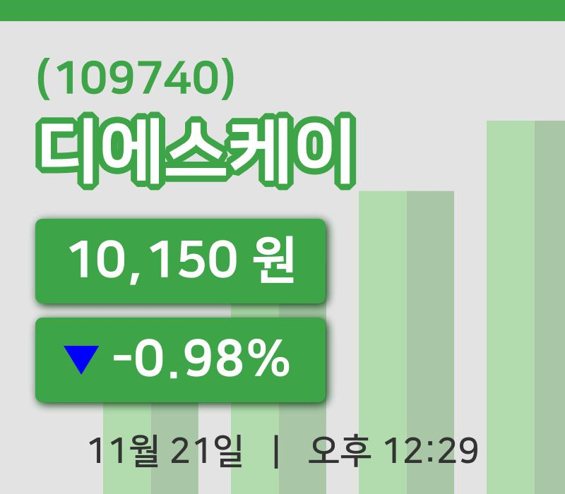 [디에스케이주가] 21일 이시각 현재  10,150원