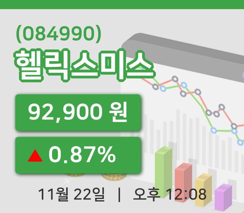 [헬릭스미스주가] 22일 12시 08분 현재 92,900원