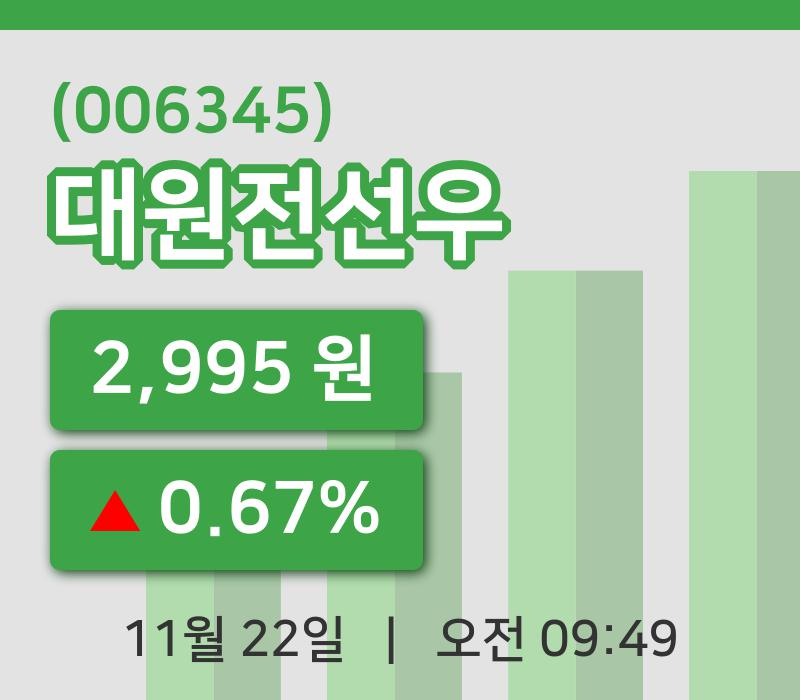 [대원전선우주가] 22일 이시각 현재  2,995원