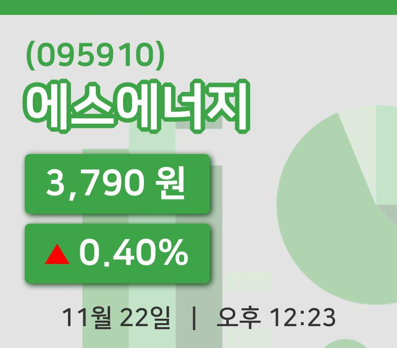 [에스에너지주가] 22일 12시 23분 현재 3,790원