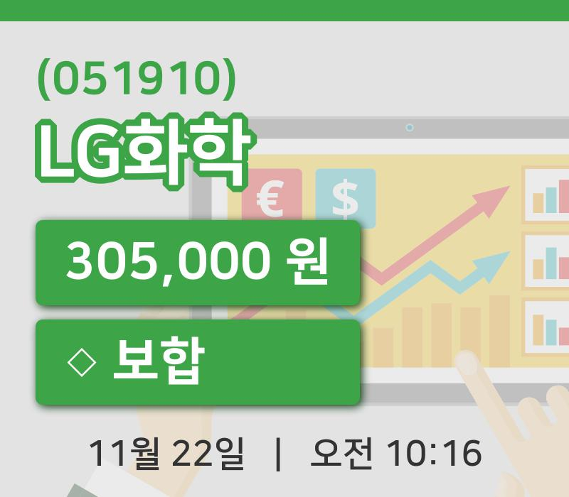 [LG화학주가] 22일 10시 16분 현재 305,000원
