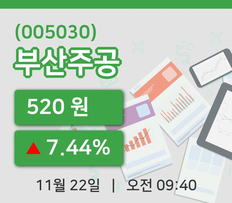[부산주공주가] 22일 이시각 현재  520원