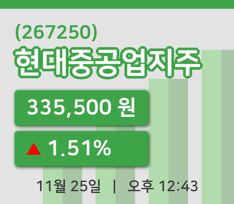 [현대중공업지주주가] 25일 이시각 현재  335,500원