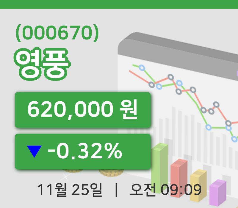 [영풍주가] 9시 09분 현재 620,000원