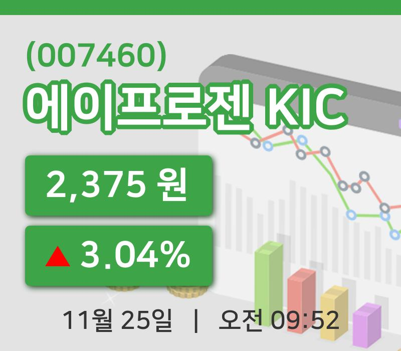 [에이프로젠 KIC주가] 9시 52분 현재 2,375원