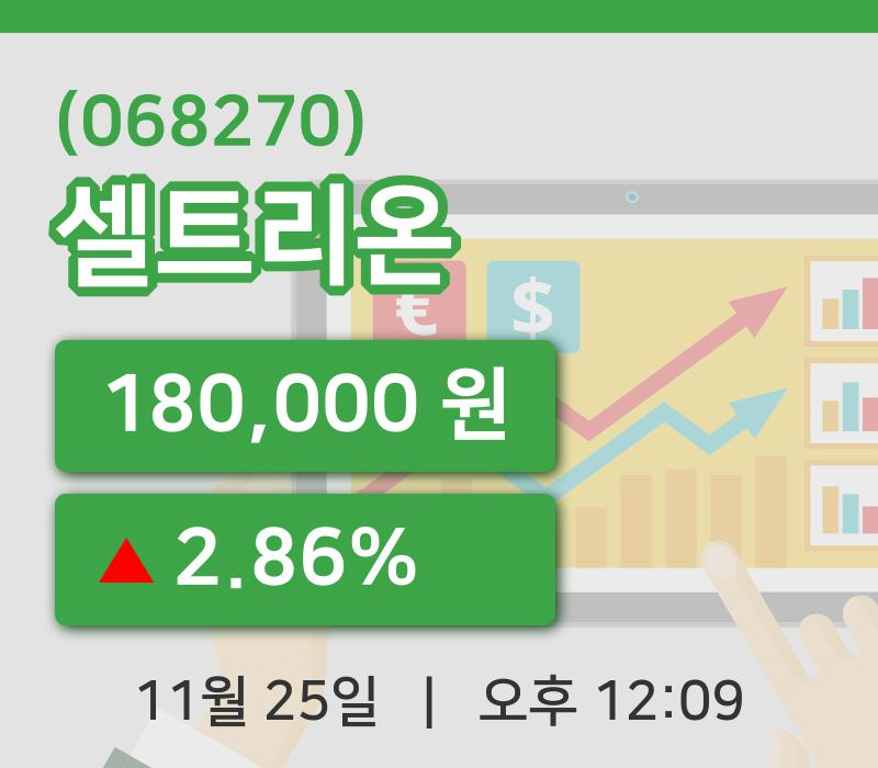 [셀트리온주가] 25일 12시 09분 현재 180,000원