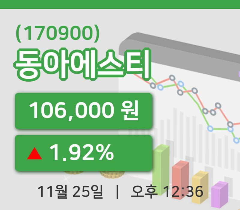 [동아에스티주가] 25일 이시각 현재  106,000원